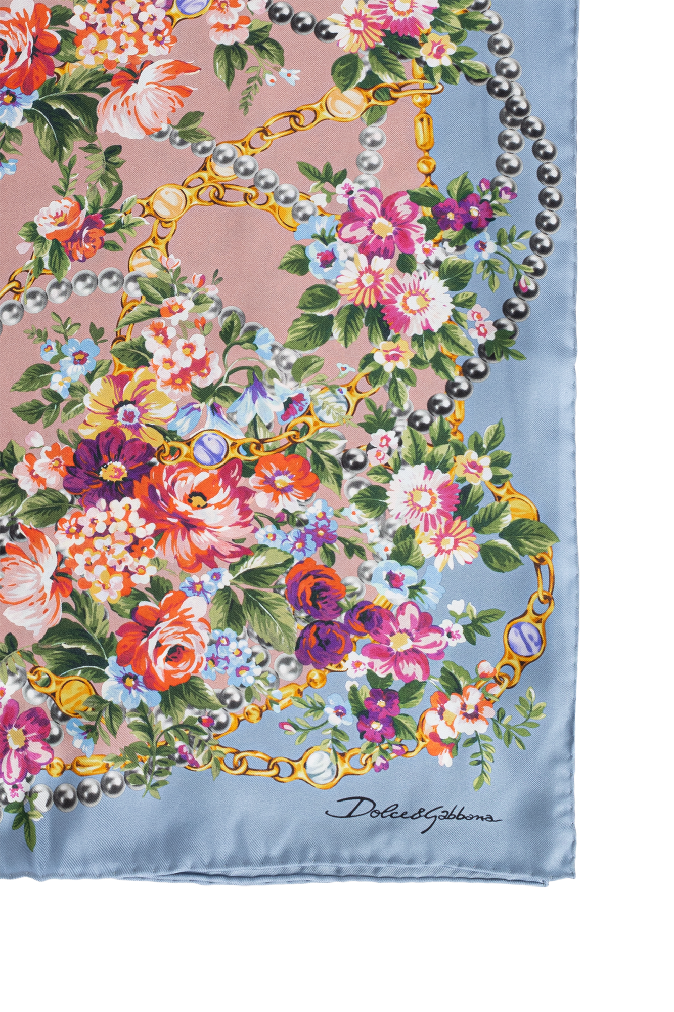 Dolce & Gabbana Silk scarf with floral motif | Women's | Vitkac